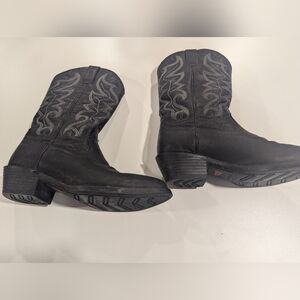 Justin Western Boots 2566 Mens Black Leather 10D Buck classic